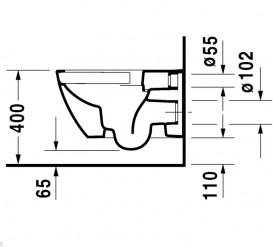Унітаз підвісний Duravit Happy D.2 Rimless 36,5х54 см з покриттям HygieneGlaze кераміка білий 2222092000