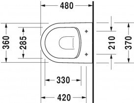 Унітаз підвісний Duravit ME by Starck Rimless 37х48 см з покриттям Wondergliss кераміка білий 25300900001