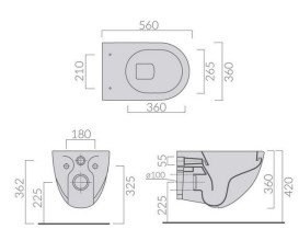 Унитаз подвесной Galassia Dream 36х56 см керамика белый матовый 7317MT