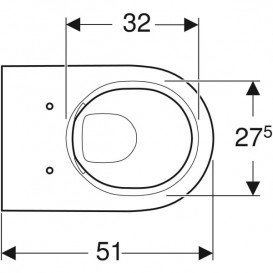 Унитаз подвесной Geberit Acanto Rimfree воронкообразный закрытая форма санфарфор белый 500.600.01.2