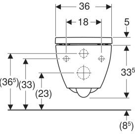 Унитаз подвесной Geberit Acanto TurboFlush 36х53 см с крышкой сантехнический фарфор белый 502.774.00.1