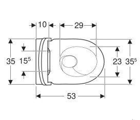 Унитаз подвесной Geberit Acanto TurboFlush 36х53 см с крышкой сантехнический фарфор белый 502.774.00.1