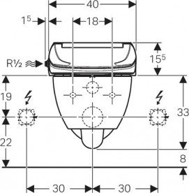 Підвісний унітаз Geberit AquaClean 4000 40х50,5 см з функцією біде санфарфор з кришкою білий 146.135.11.1