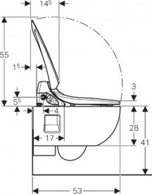 Підвісний унітаз Geberit AquaClean 4000 40х50,5 см з функцією біде санфарфор з кришкою білий 146.135.11.1