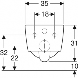 Унитаз подвесной Geberit iCon Square Rimfree воронкообразный закрытая форма санфарфор белый 201950000