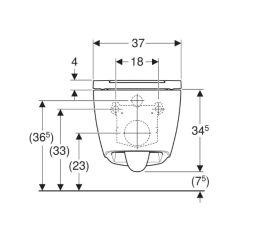 Унитаз подвесной Geberit One 37х54 см безободковый сиденье Soft Close керамика белый матовый 500.202.JT.1