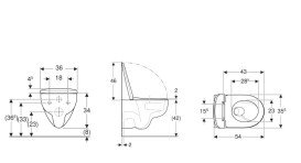 Унитаз подвесной Geberit Selnova 35,5х54 см с крышкой сантехнический фарфор белый 503.083.00.1