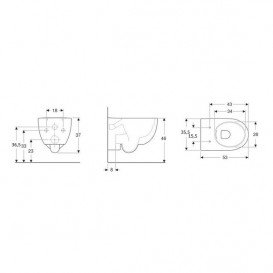 Унитаз подвесной Geberit Selnova безободковый 35,5х53 см фарфор белый 500.694.01.2