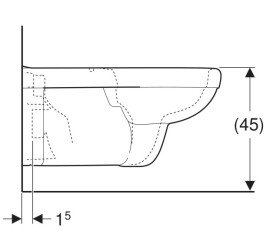 Унитаз подвесной Geberit Selnova Comfort Square 39х70 см безободковый сантехнический фарфор белый 500.791.01.7