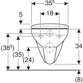 Підвісний унітаз Geberit Selnova Square 35,5х53 см з сидінням з кришкою Soft-Close білий 501.961.00.1