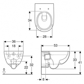 Унітаз підвісний Geberit Smyle Rimfree з сидінням і інсталяцією Duofix Sigma 500.215.01.1 + 500.232.01.1 + 111.300.00.5