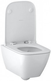 Унитаз подвесной Geberit Smyle Square 35,2х54 см безободковый санфарфор с крышкой белый 500.685.01.1