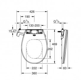Унитаз подвесной Grohe BauCeramic с сиденьем с функцией биде альпин-белый 39651SH0