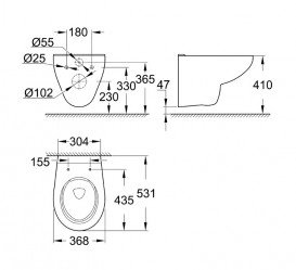 Унитаз подвесной Grohe BauCeramic с сиденьем с функцией биде и термостатом альпин-белый 39652SH0