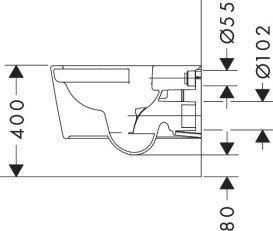 Унітаз підвісний Hansgrohe EluPura Original S безободковий 36х54 см кераміка SmartClean білий 61178450