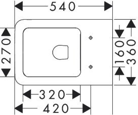 Унитаз подвесной Hansgrohe EluPura Original Q AquaChannel Flush 36х54 см с крышкой керамика белый 60289450