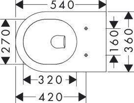 Підвісний унітаз Hansgrohe EluPura Original S AquaChannel Flush 36х54 см з кришкою кераміка білий 60207450