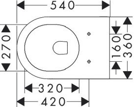 Унитаз подвесной Hansgrohe EluPura S AquaFall Flush 36х54 см керамика SmartClean белый 61118450