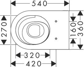 Унітаз підвісний Hansgrohe EluPura S AquaHelix Flush 36х54 см білий кераміка 60343450