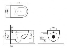 Унитаз подвесной Hatria Fusion с сидением с крышкой Soft Close  YXGQ + Y1X001