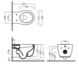 Унітаз підвісний Hatria Le Fiabe з функцією біде санфарфор білий VBY1AC01