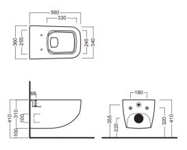 Унитаз подвесной Hatria Next 36х56 см белый матовый A0Y1F125