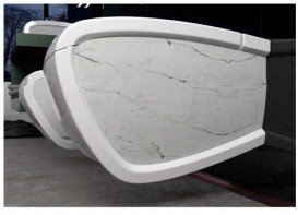 Унітаз підвісний Hidra Hi-Line 38х54,5 см санфаянс білий матовий мармур HIW10 101 white matt marble