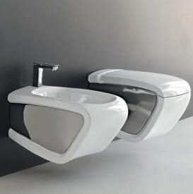 Унітаз підвісний Hidra Hi-Line 38х54,5 см санфаянс білий/срібло HIW10 014 bianco/platino
