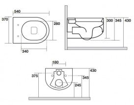 Унітаз підвісний Kerasan Flo безободковий білий матовий 311330