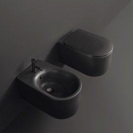 Унитаз подвесной Kerasan Nolita с крепежом WB9N черный матовый 531431