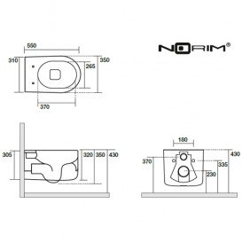 Унитаз подвесной Kerasan Nolita с крепежом WB9N черный матовый 531431