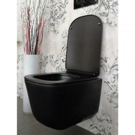 Унитаз подвесной Kerasan Tribeca с крепежом WB9N черный матовый 511431