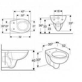 Унитаз подвесной Koło Rekord 35.5х52 см керамика белый K93101000