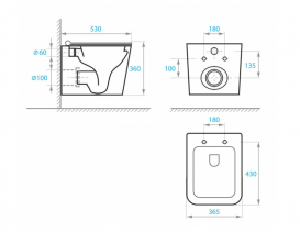 Унитаз подвесной Koller Pool Kvadro KR-0530-RW