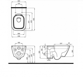 Унитаз подвесной Kolo Modo Rimfree с сидением инсталляцией Geberit Duofix Delta и клавишей смыва Delta 50 L33120000 + L30112000 + 458.126.00.1 + 115.135.21.1