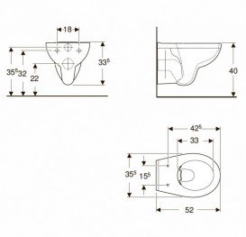 Унітаз підвісний Kolo Rekord безободковий 35,5х52 см кераміка білий K93120000