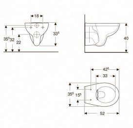 Унитаз подвесной Kolo Rekord безободковый 35,5х52 см с крышкой Soft-Close Click2Clean K99033000