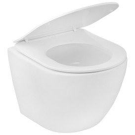 Унитаз подвесной Kroner Harz KH483632WHIT Tornado 36х48 см с крышкой Soft-Close фаянс белый CV032967
