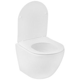 Унитаз подвесной Kroner Harz KH483632WHIT Tornado 36х48 см с крышкой Soft-Close фаянс белый CV032967