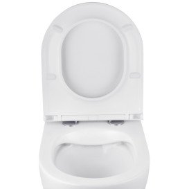 Унитаз подвесной Kroner Harz KH493736WHIR 35,5х49 см с крышкой Soft-Close фаянс белый CV029609