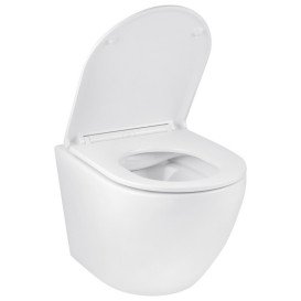 Унитаз подвесной Kroner Harz KH493736WHIR 35,5х49 см с крышкой Soft-Close фаянс белый CV029609