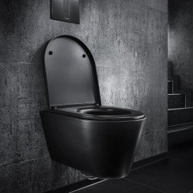 Унитаз подвесной Laufen Kartell безободковый 37х54,5 см санитарная керамика черный матовый H8203377160001