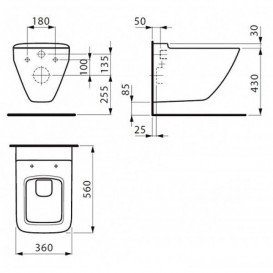 Унитаз подвесной Laufen коллекция Palace 8207000000001 + Сиденье Laufen Palace H8917013000001