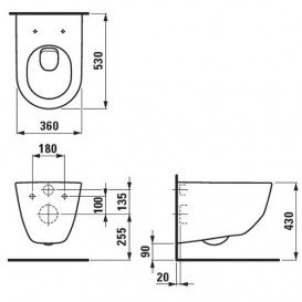 Унитаз подвесной Laufen Pro керамика белый с покрытием LCC H8209564000001
