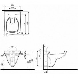 Унитаз подвесной безободковый Kolo Nova Pro короткий 48 без крышки M33104000