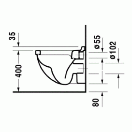 Унитаз подвесной Duravit коллекция Starck 3 2200090000 + Сиденье 0063890000 42000900A1