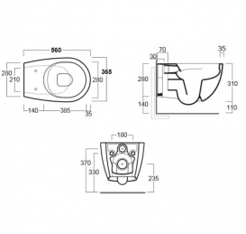 Унітаз підвісний під прихований бачок Simas колекція Vignoni VI 18 + Кріплення F85
