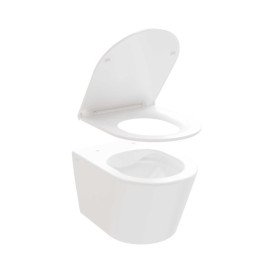 Підвісний унітаз Ravak Life RimOff 36х50 см з сидінням кераміка білий X01951