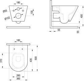 Підвісний унітаз Ravak Life RimOff 36х50 см з сидінням кераміка білий X01951