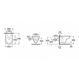 Унітаз підвісний Roca Debba Round Rimless з горизонтальним випуском кераміка білий A346998000